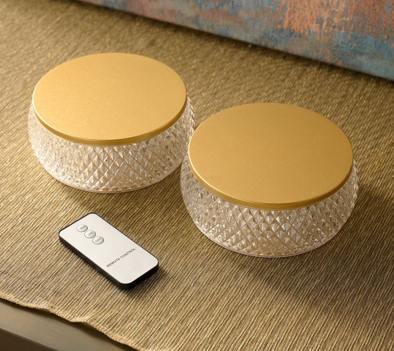 Set of 2 Illuminated Faceted Risers by Kim Gravel — View 4