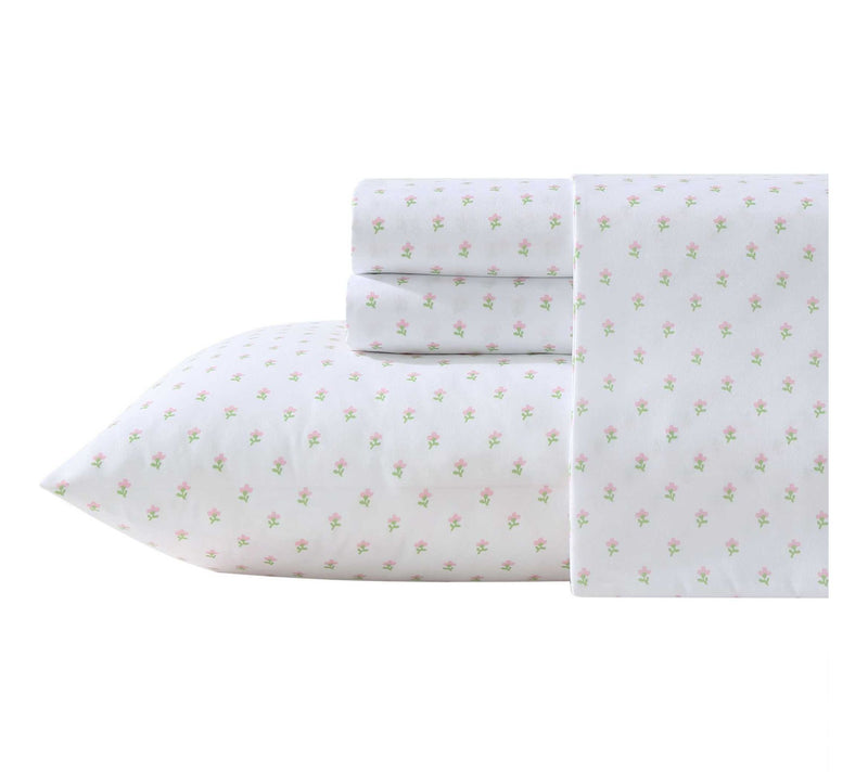 Laura Ashley Wood Violet Light Pink-Green Twinheet Set — Main view