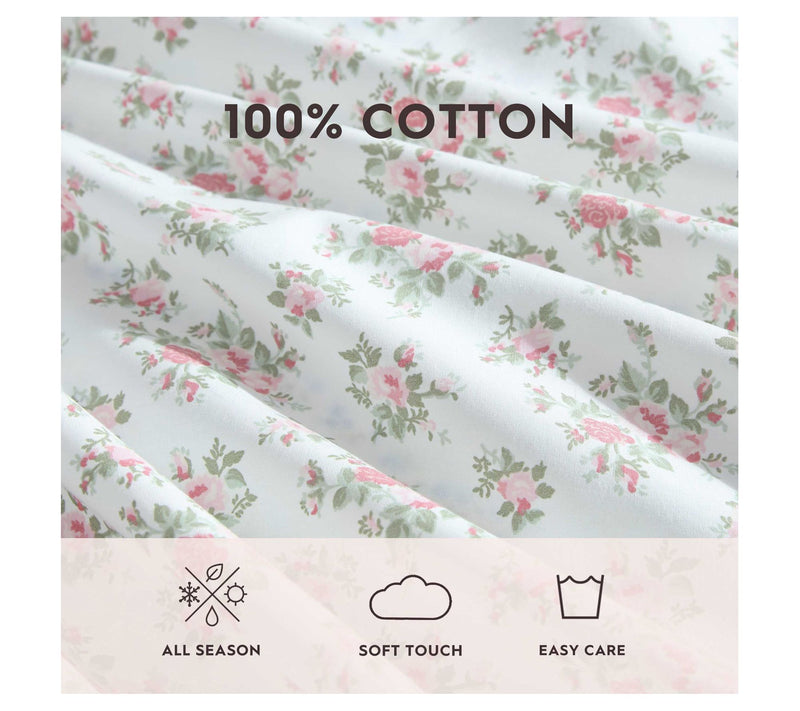 Laura Ashley Leanna Rose Mauve Pink Twin Sheetet — View 7