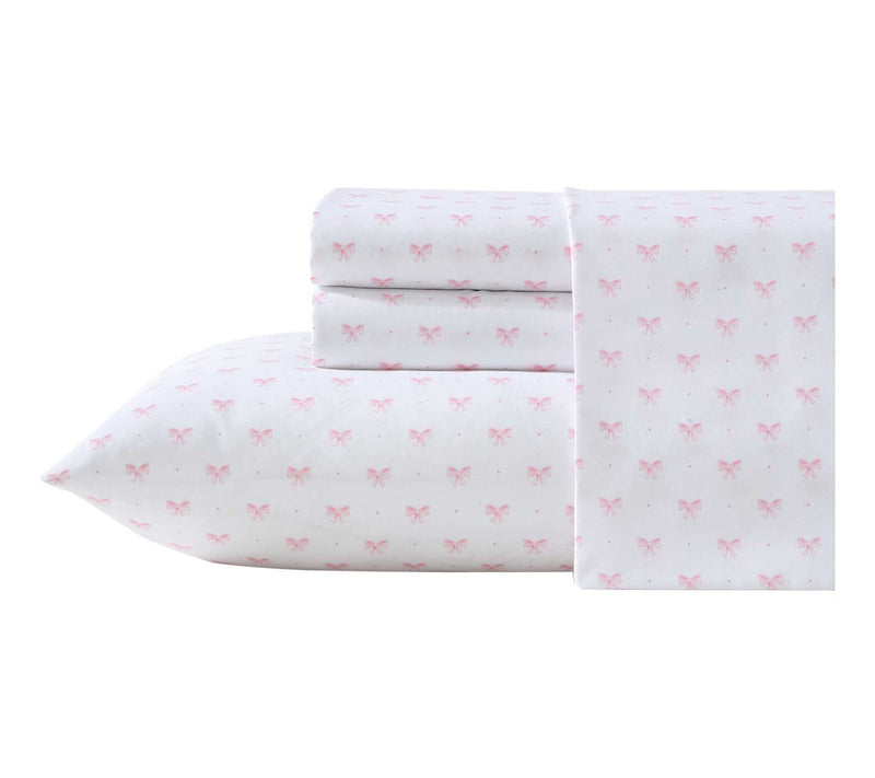 Laura Ashley Lovely Bows Pink Twin Sheet Set — Main view