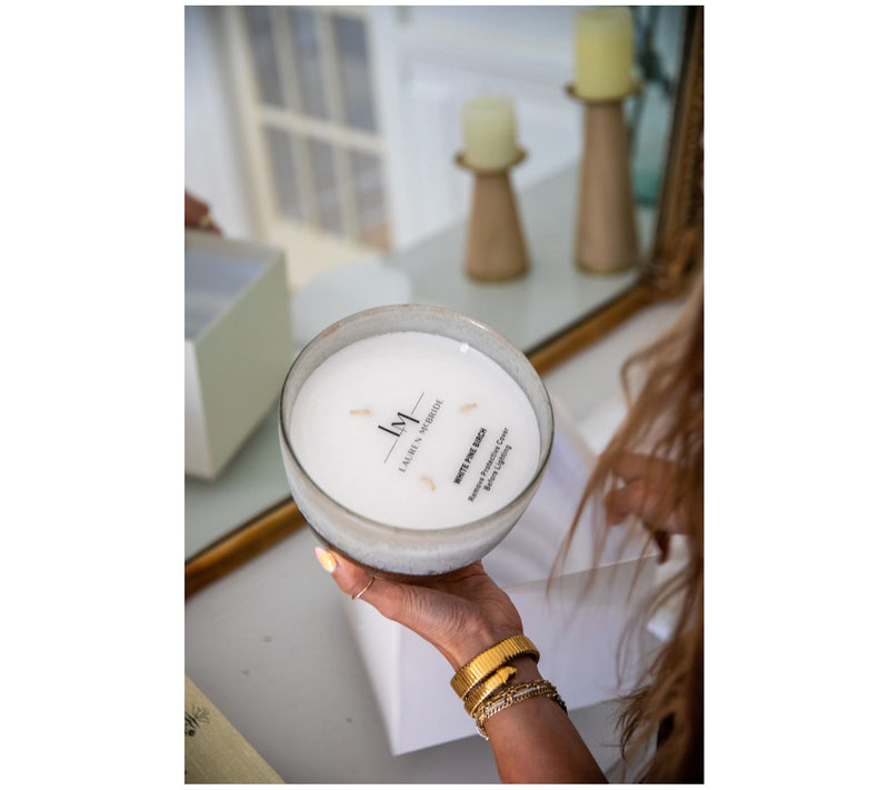 45oz White Pine Birch Candle with Gift Box by Lauren McBride — View 3