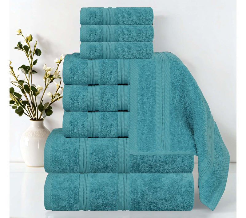 Superior 9-Piece Smart Dry Zero Twist Cotton Towel Set — View 9