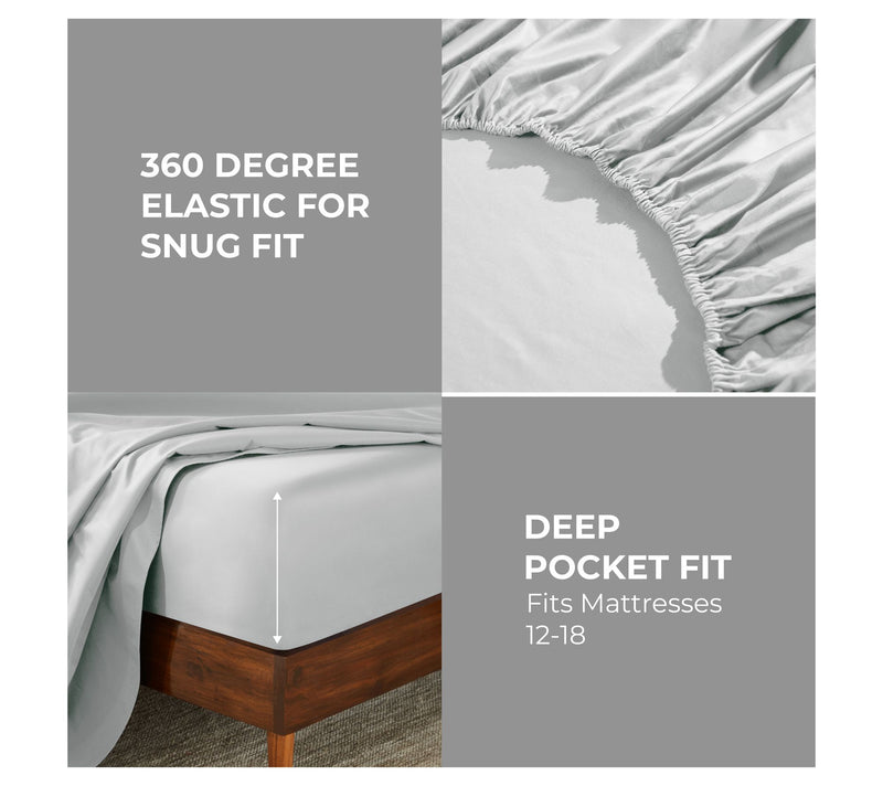 Superior Egyptian Cotton 850-TC Solid Bed SheetSet, Queen — View 6