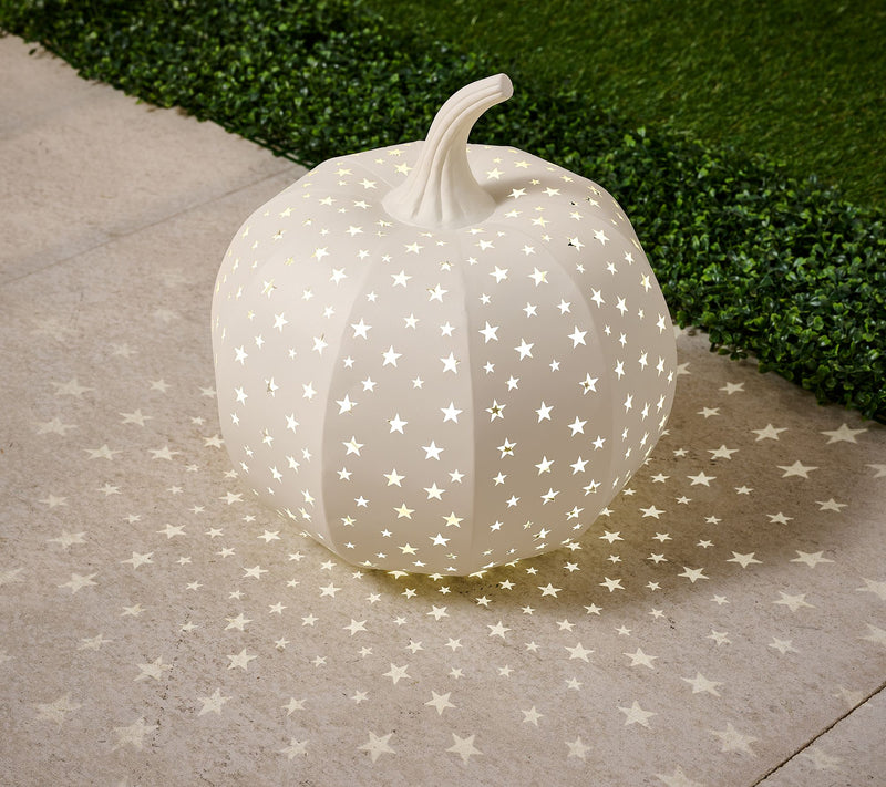 Martha Stewart 15" Illuminated Indoor/Outdoor Stargazer Metal Pumpkin — View 10