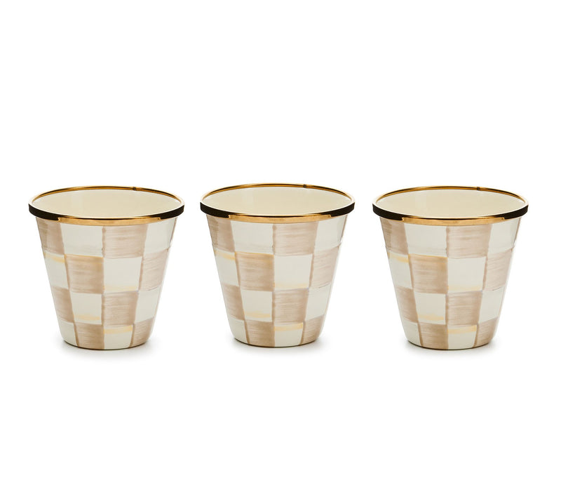 MacKenzie-Childs Mocha Check Herb Pots, Set of 3 — Main view