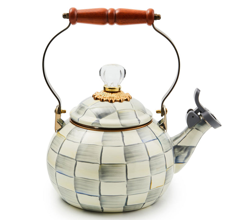 MacKenzie-Childs Sterling Check Whistling Tea Kettle — View 6