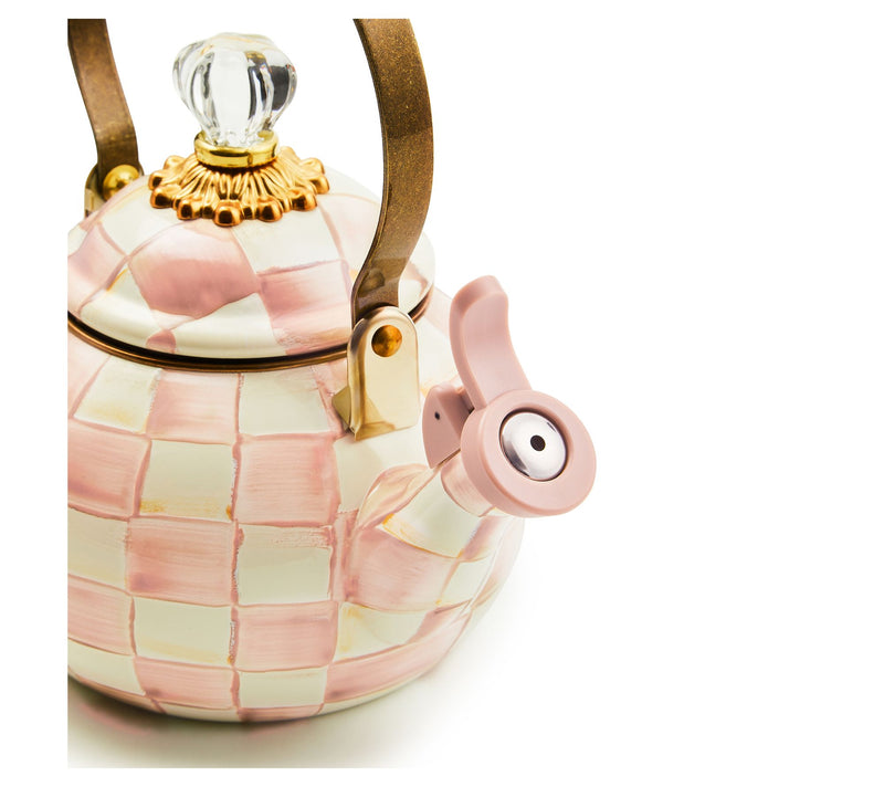 MacKenzie-Childs Rosy Check Whistling Tea Kettle — View 2