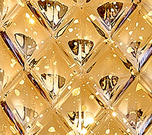 11" Illuminated Diamond Glass Hurricane by Valerie — View 10