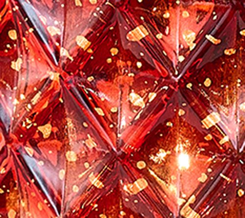 11" Illuminated Diamond Glass Hurricane by Valerie — View 7