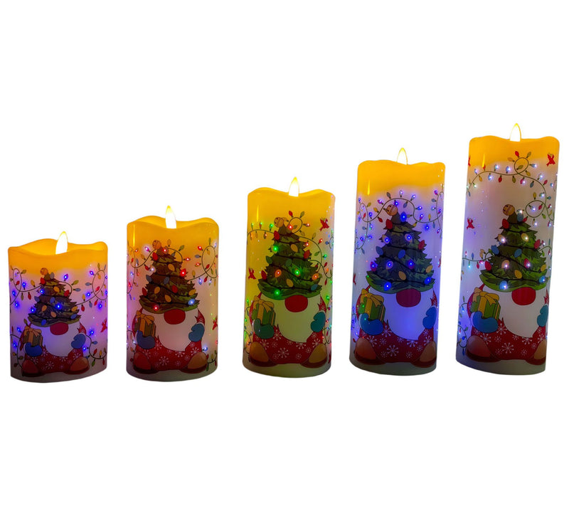 Temp-tations Seasonal Set of 5 Fiberoptic Candles — View 14