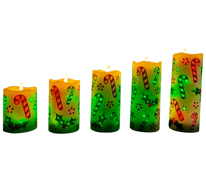 Temp-tations Seasonal Set of 5 Fiberoptic Candles — View 13