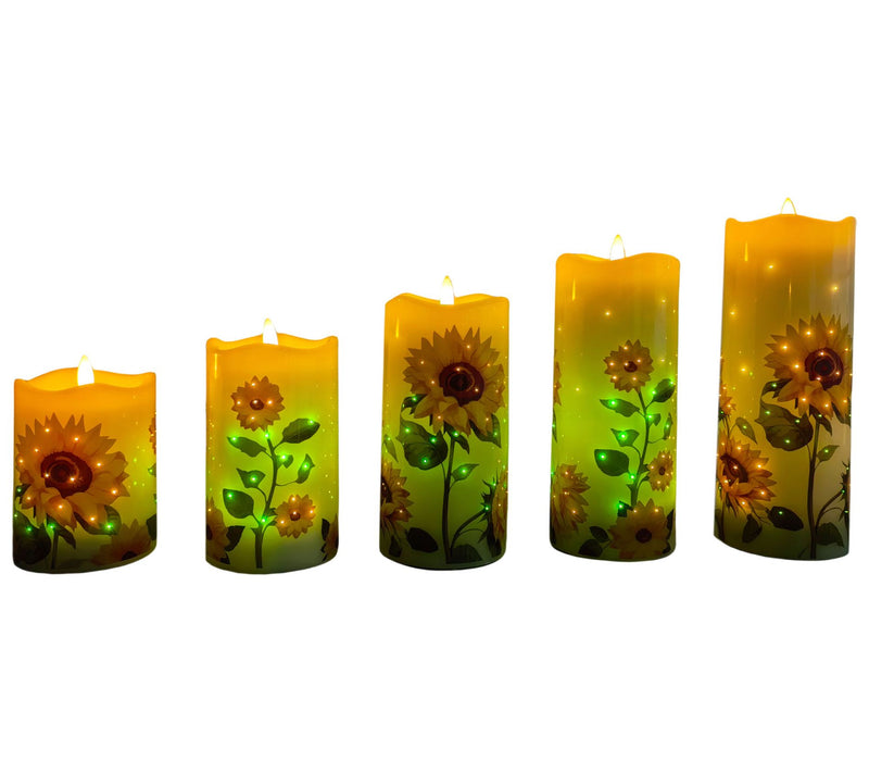 Temp-tations Seasonal Set of 5 Fiberoptic Candles — View 16