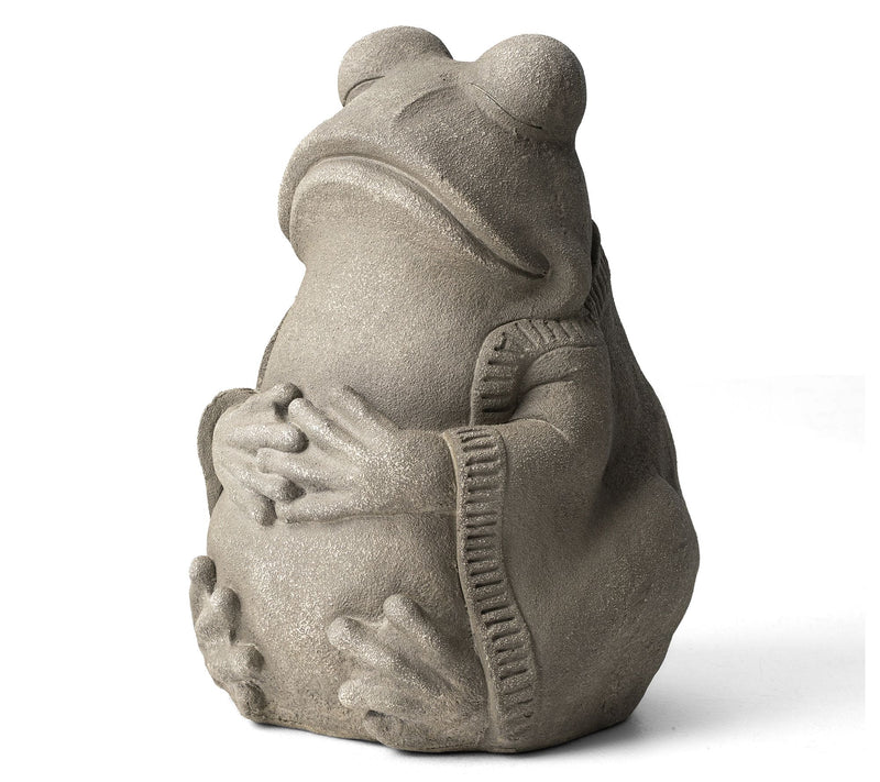 Glitzhome 17" MGO Faux Concrette Finish Zen Frog Garden Statue — View 2