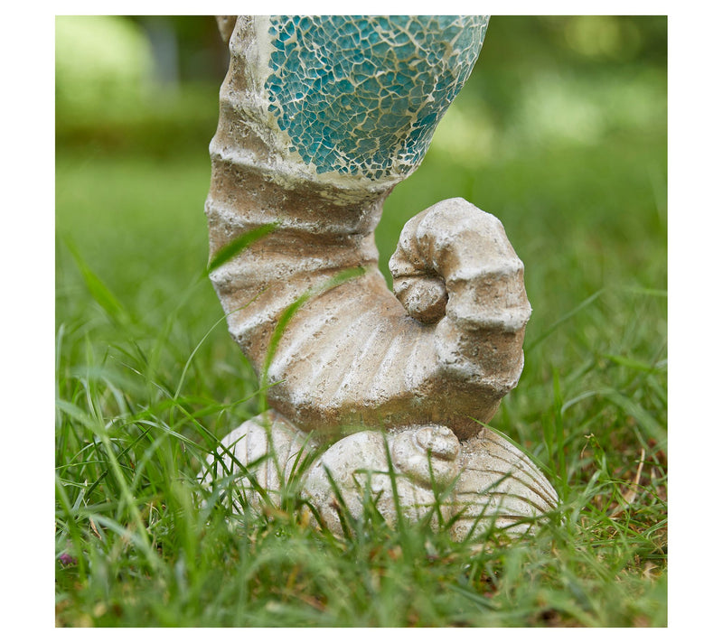 Glitzhome 21" Faux Granite Mosaic Beach SeaHorse Garden Statue — View 5