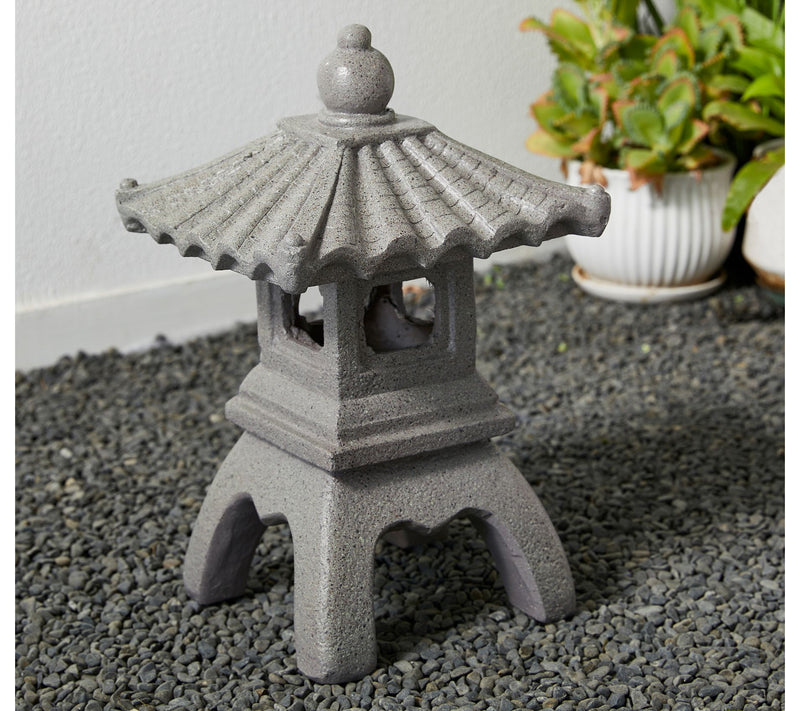 Glitzhome 16" MGO Concrette Finish Pagoda Garden Statue — View 3