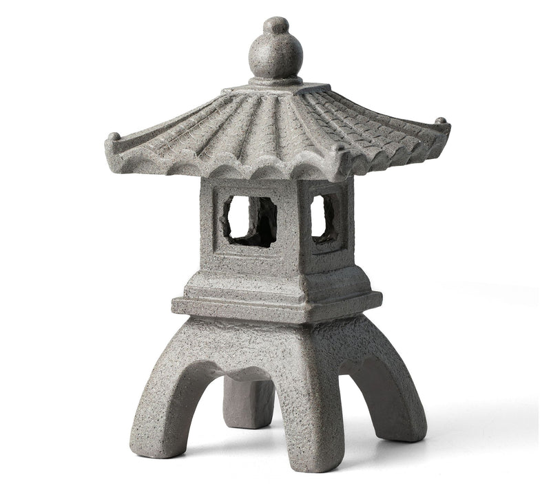 Glitzhome 16" MGO Concrette Finish Pagoda Garden Statue — View 2