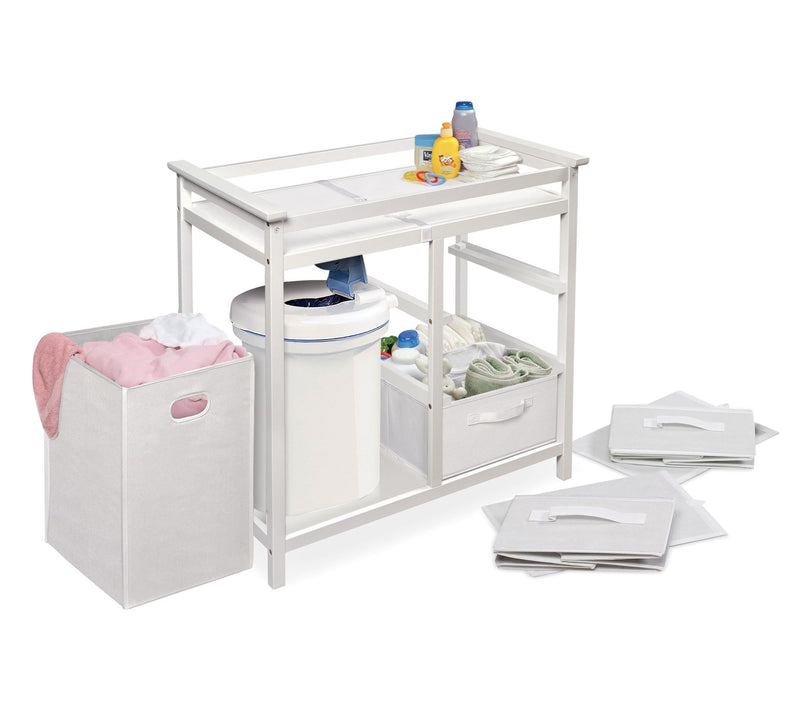 Badger Basket Modern Changing Table with Hamperand Baskets — View 6