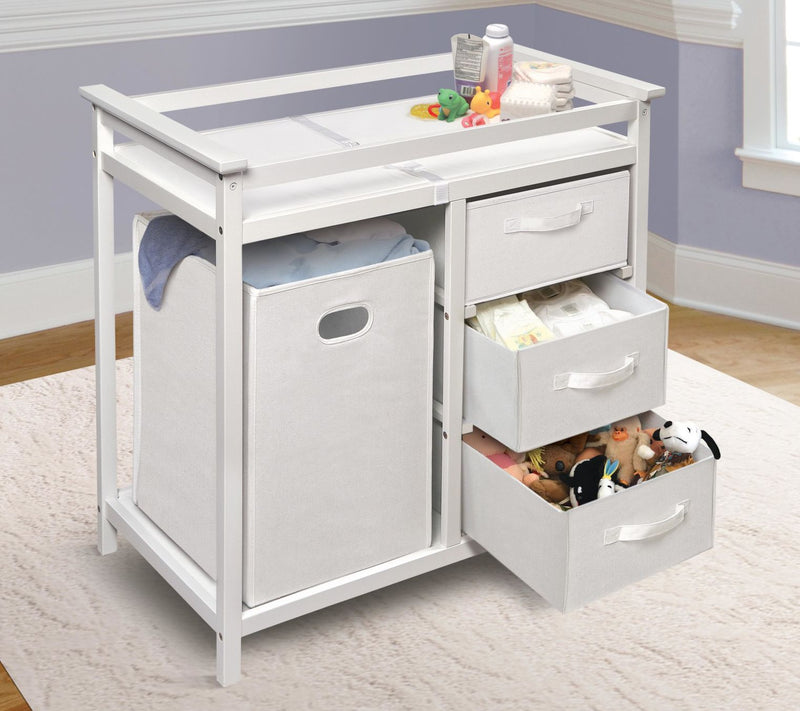 Badger Basket Modern Changing Table with Hamperand Baskets — View 2