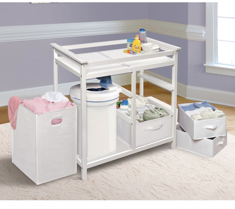 Badger Basket Modern Changing Table with Hamperand Baskets — View 3