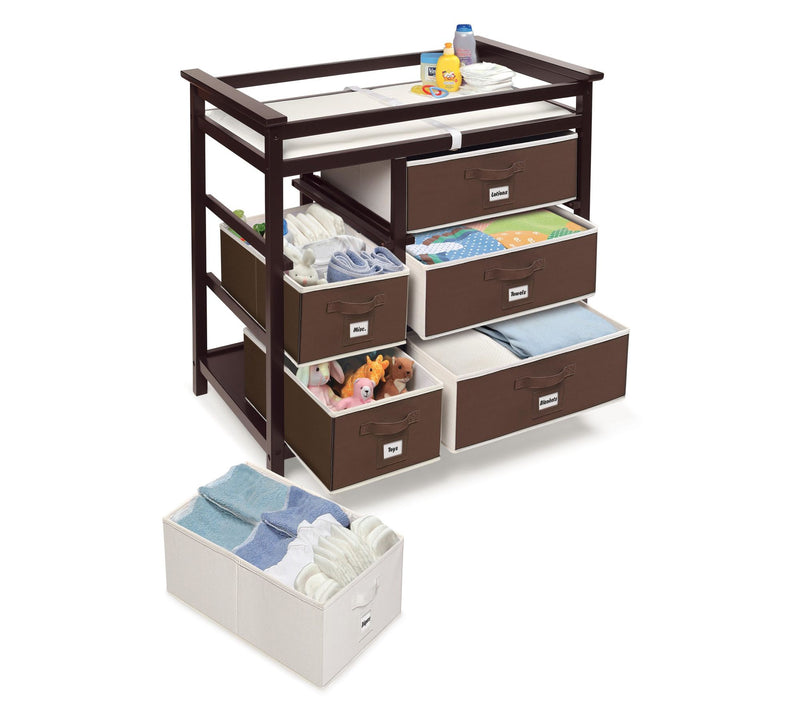 Badger Basket Modern Baby Changing Table with Six Baskets — View 6