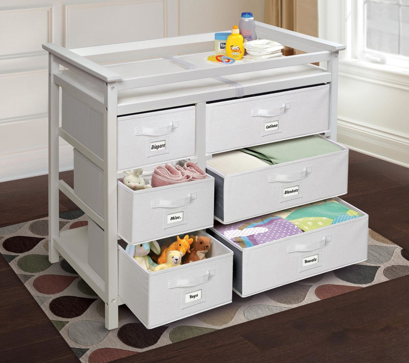 Badger Basket Modern Baby Changing Table with Six Baskets — View 2