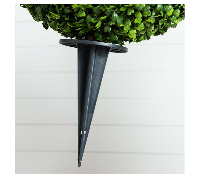 Nearly Natural Set of (2) 14" Artificial Boxwood Ball Stake — View 4