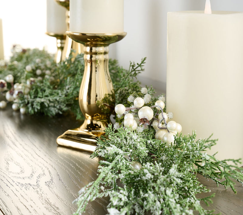 4' Winter Frost Cedar and Berry Garland by Valerie — View 3