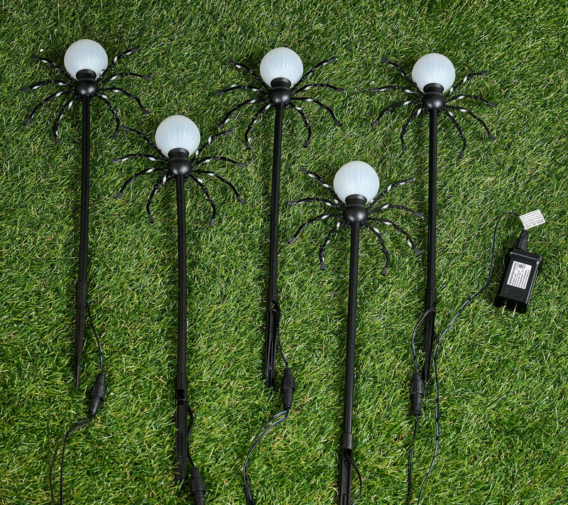 Martha Stewart S/5 Illuminated Indoor/Outdoor 20" Spider Stake Lights — View 2