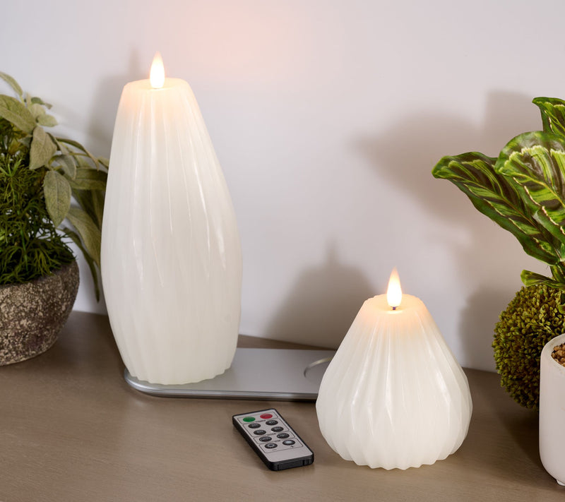 Home Bliss S/2 Figural Wax Rechargeable Flameless Candles — View 9