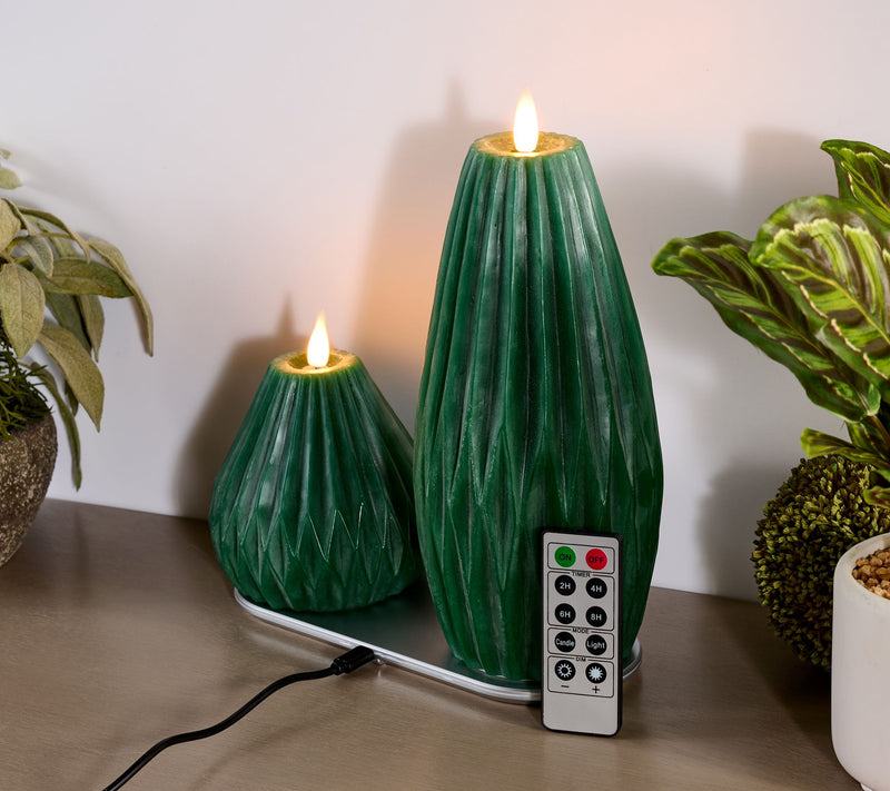 Home Bliss S/2 Figural Wax Rechargeable Flameless Candles — View 11