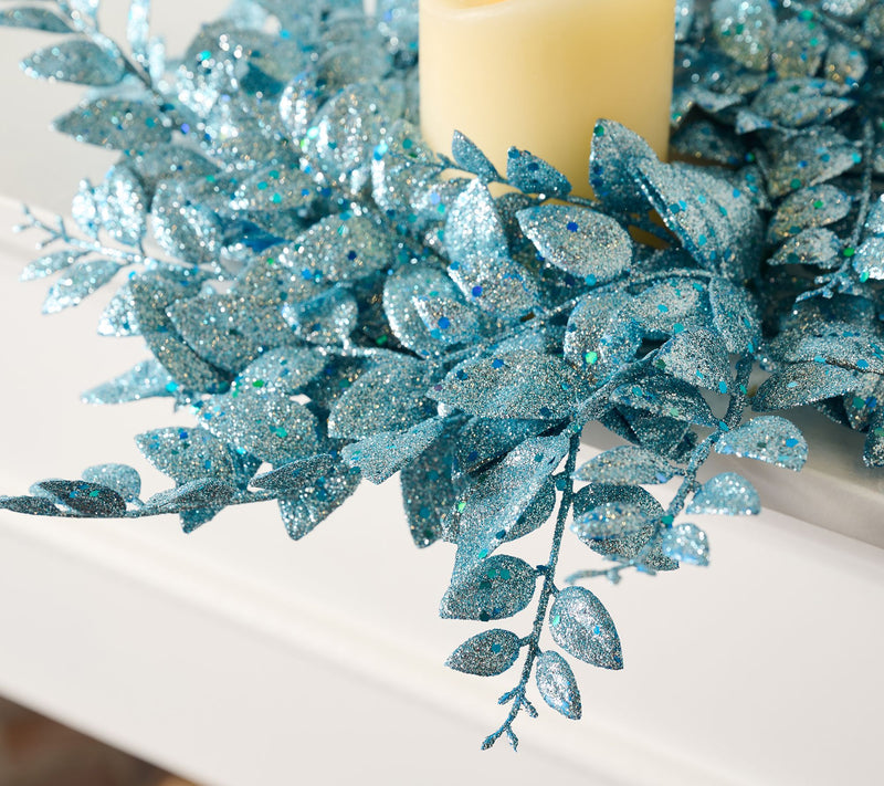 Set of 2 Glittered Leaf Candle Rings by Valerie — View 10