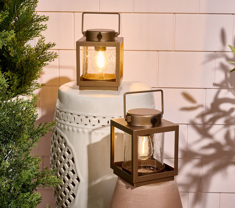 Home Reflections Set of (2) 6" Indoor/Outdoor Metal Lanterns — View 7