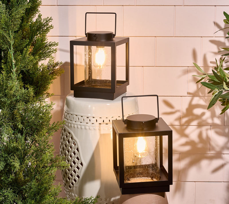 Home Reflections Set of (2) 9" Indoor/Outdoor Metal Lanterns — View 5