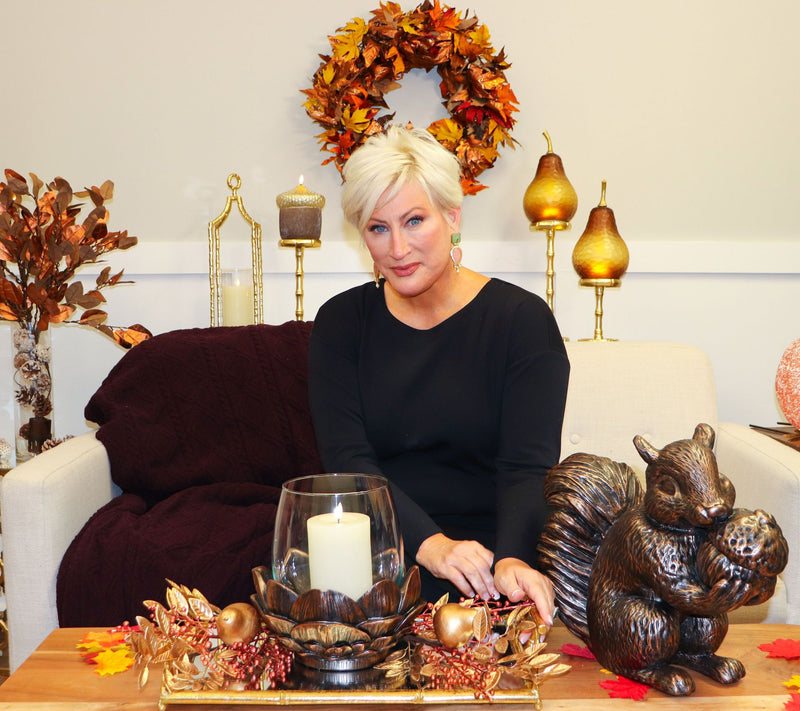 20" Metallic Bamboo Style Mirrored Tray by Kim Gravel — View 5