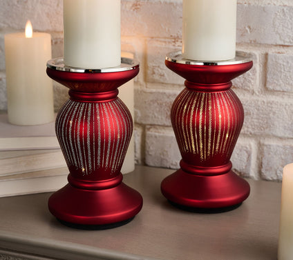 Set of 2 (8.5") Starry Night Pedestals by Valerie