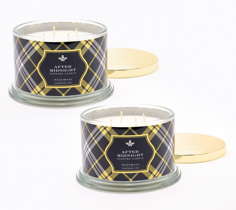 HomeWorx by Slatkin + Co. S/2 18oz After Midnight Candles — Main view