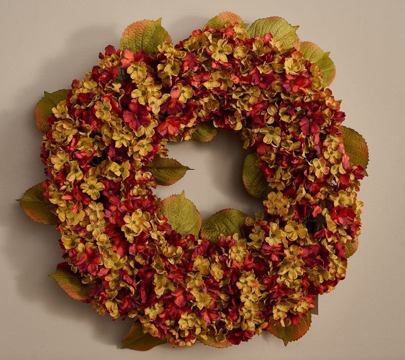 22" Autumn Hydrangea Wreath by Valerie — Main view