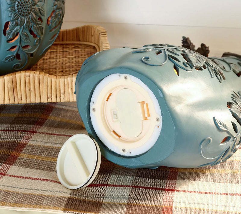 Set of 2 Indoor/Outdoor Lit Pumpkin And Gourd by Valerie — View 4