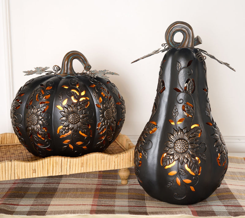 Set of 2 Indoor/Outdoor Lit Pumpkin And Gourd by Valerie — View 12