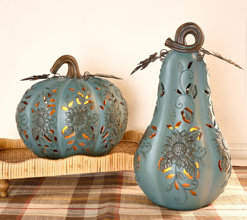 Set of 2 Indoor/Outdoor Lit Pumpkin And Gourd by Valerie — View 13