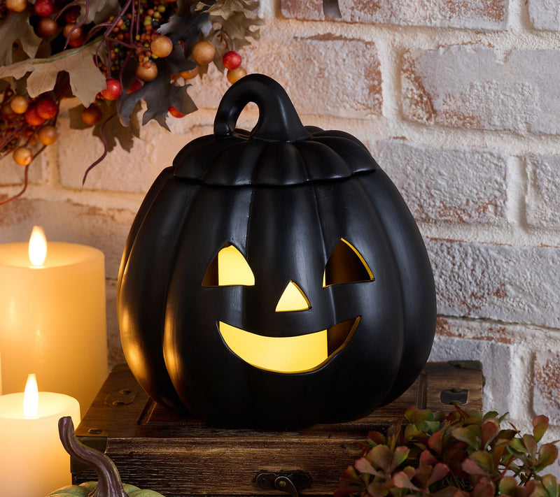 Indoor/Outdoor Illuminated Ceramic Jack-O-Lantern by Valerie — View 6
