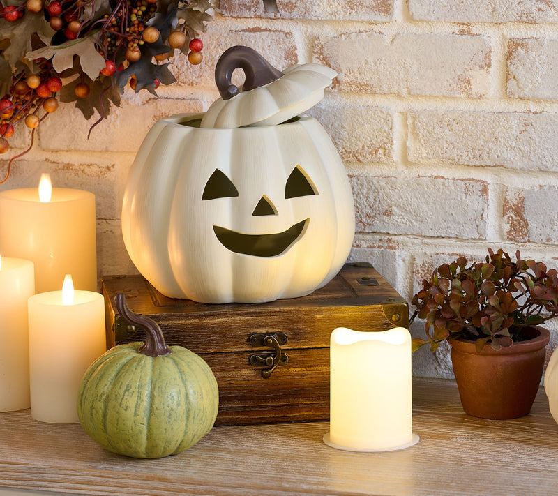 Indoor/Outdoor Illuminated Ceramic Jack-O-Lantern by Valerie — View 3