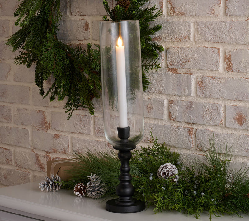 18" Glass and Metal Taper Candleholder by Valerie — View 6