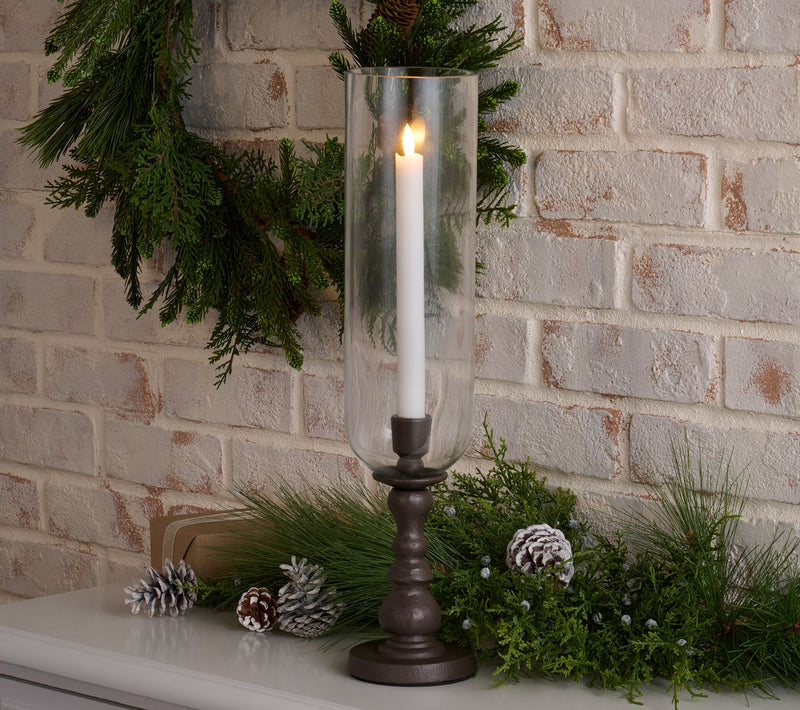 18" Glass and Metal Taper Candleholder by Valerie — View 7