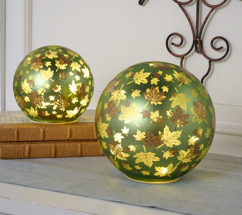 Set of 2 Illuminated Falling Leaves Spheres by Valerie — View 7