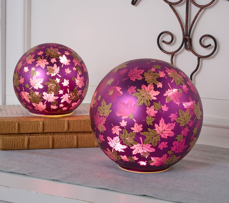 Set of 2 Illuminated Falling Leaves Spheres by Valerie — View 8