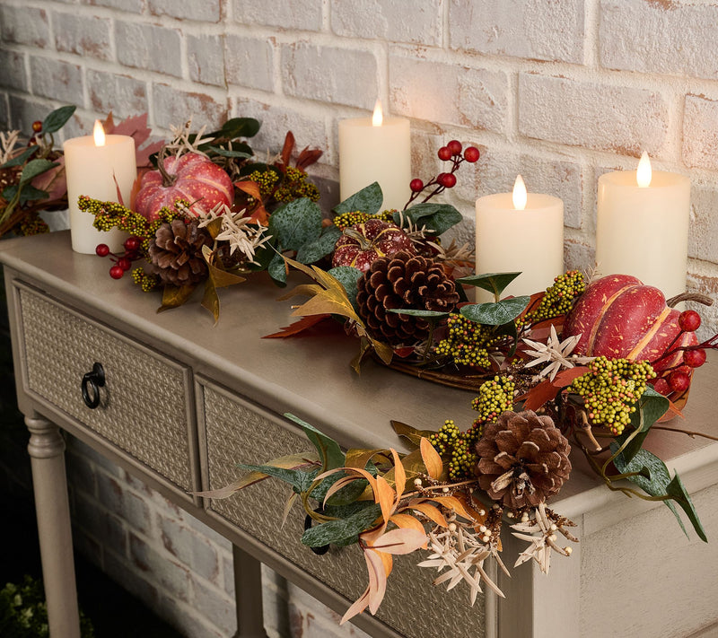 4' Pumpkin, Pinecone, and Leaf Garland by Valerie — Main view