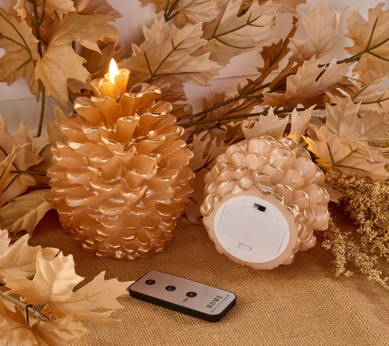 Home Reflections S/2 Flameless Metallic Pinecones — View 2