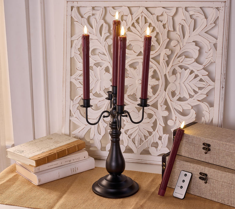 Hay & Harvest Vintage Inspired Candelabra with 5 Taper Candles — Main view