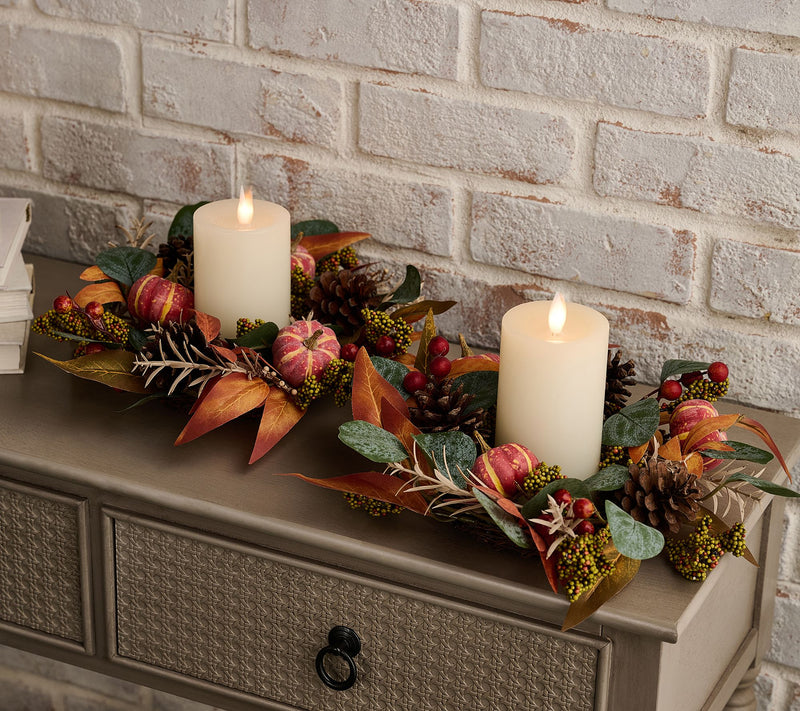 Set of 2 Pumpkin, Pinecone,and Leaf Rings by Valerie — Main view